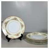 (6pc) NORITAKE GILT PORCELAIN DISHES | Noritake complimentary plates. All with gold trim. Dimensions