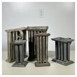 (5pc) ANTIQUE CANDLE MOLDS | Set of 5 various antique candle molds. Dimensions: h. 11 x w. 4.5 x l. 