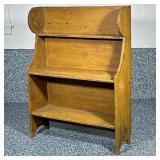 Vintage Kitchen Shelving | Carved wood kitchen shelving with two shelves and crazing paint. Dimensio