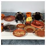 (20pc) MIXED LOT RED WARE / EARTHEN WARE DISHES | Assorted pottery including 10 plates/serving plate