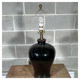 BLACK CERAMIC LAMP | Black ceramic urn lamp Dimensions: h. 27 x dia. 10 in.