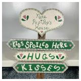 Grandparents Yard Sign | “Nana and Pop-Pop’s House” painted on whimsical sign with arrows towards hu
