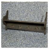 Hearts and Stars Forever FOLK CARVED WOOD WALL SHELF | Hearts and Stars Forever folk carved & painte