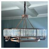 "ROSALIND" MODERN CRYSTAL CHANDELIER | Bronzed copper with 8 lights encased in crystal. Dimensions: 