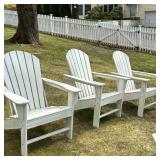 (3pc) Composition Adirondack Chairs | Set of 3 composition outdoor Adirondack chairs Dimensions: h. 