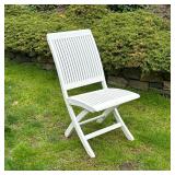 Folding Outdoor Patio Chair | Wooden folding outdoor chair, painted white. Dimensions: h. 37 x w. 18