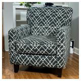Daine Upholstered Armchair | Daine cushioned accent chair having geometric textured upholstery Dimen