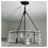 Quoizel Fortress 5-Light Chandelier | Having panels of textured glass with 5 lights. Dimensions: h. 