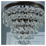 Calypso 3-Light Pendant Light Fixture | Having tiered bulbous teardrop crystal drops. Dimensions: h.