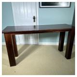 Contemporary Wood Console Table | Wood console table on 4 wood legs. Dimensions: h. 30.25 x l. 58.25