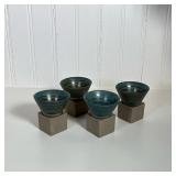 (4pc) Art Ceramic Mugs | Conical coffee/tea cups in creative Japanese style with removable base Dime