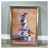 Signed Still Life Oil Painting | Tea time Oil on canvas Signed & dated lower right Dimensions: h. 26