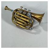 Bessons and Company Pocket Trumpet Bugle Horn | Brass Bessons and Company pocket trumpet. Dimensions