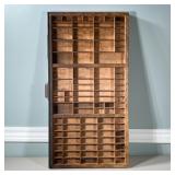 Wood Typesetting Frame | Carved wood typesetting frame or curio display; largest opening 6.25 x 2.25