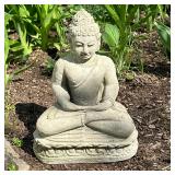 CONCRETE BUDDHA GARDEN STATUE | Concrete Buddha garden statue in meditation pose. Dimensions: h. 12 