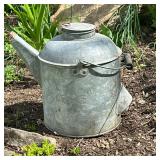 VINTAGE WATERING CAN | Vintage aluminum watering can with flip top lid. Dimensions: h. 11.5 x dia. 1