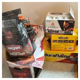 Group Fire Logs & Charcoal | Mixed lot of charcoal, duraflame firelogs, fire starters, and more!