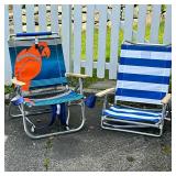 (2pc) BEACH CHAIRS | Including: Margaritaville folding beach chair with pocket, cup holder, and back