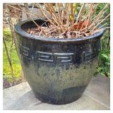 LARGE FANCY GLAZED PLANTER | h. 19.5 x dia. 22 in.