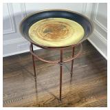 SMALL ROUND TABLE | Having metal frame with painted metal bowl too - h. 23.5 x dia. 20 in.