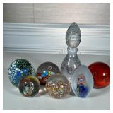 (7pc) GLASS PAPERWEIGHTS