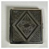 CIGARETTE CASE | Tooled metal cigarette case - h. 3.75 x w. 3.5 in.