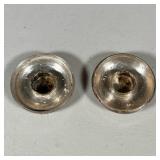 SILVER PLATE TRAVEL CANDLESTICKS | Travel candlesticks that screw together, marked on bottom "Made i
