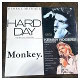 (4pc) GEORGE MICHAEL & KENNY ROGERS RECORDS | "Vinyl record albums including: George Michael ""Hard 
