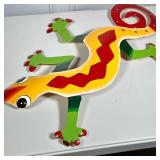 METAL PAINTED GECKO | Metal painted gecko wall art - h. 28 x w. 18 x d. 2 in.