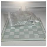 GLASS CHESS SET | Pieces in bag - w. 14 x l. 14 in.