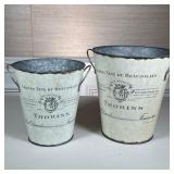 PAIR OF METAL BUCKETS | h. 9.5 in.