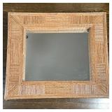 STRAW FRAME MIRROR | Painted straw frame mirror - h. 25.75 x w. 29.5 x d. 3 in.