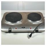 OSTER 2-BURNER HOT PLATE | 2-burner electric hot plate - h. 4 x w. 18 x d. 11.5 in.