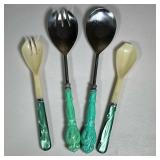 (4pc) SERVING SPOONS | 2 metal 2 plastic. Varying sizes