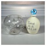JAR AND TEA LIGHT HOLDER | Ceramic jar and glass tea light holder