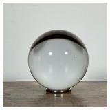 LARGE BACCARAT "SIRIUS BALL" CRYSTAL BALL | Heavy crystal globe on chrome ring, shows beautifully Di