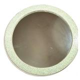 ROUND GLASS MOSAIC MIRROR, BEACH VIBES | Round glass mirror with mosaic glass frame - dia. 36 in