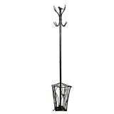 MANNER OF DIEGO GIACOMETTI COAT RACK STAND | Painted metal coatrack/umbrella stand with mounted bron