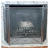 CHROME FIREPLACE SCREEN AFTER ALESSANDRO ALBRIZZI | Contemporary metal screen. Silver tone. - h. 31.