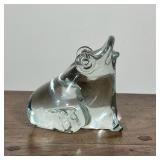 GLASS FROG PAPERWEIGHT | Glass frog-form paperweight - h. 4 x w. 4 x l. 4 in