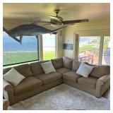 SAFAVIEH SECTIONAL SOFA | Safavieh 2-piece section L-shaped sofa, *shark not included! Dimensions: h