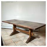 COUNTRY WOOD DINING TABLE | Country style wood dining table with H-stretcher - h. 30 x w. 36 x l. 84