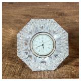 WATERFORD LISMORE CRYSTAL DIAMOND CLOCK | Waterford Lismore cut Crystal Diamond form desk clock Dime