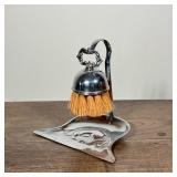 SILVER PLATE SHAVING BRUSH | Silver plate shaving brush & stand - h. 5.5 x w. 4 x d. 6 in