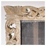 18th/19th CENTURY STYLE WHITEWASHED CARVED WALL MIRROR | French wood carved white wash mirror. - h. 