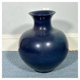 LARGE BLUE GLAZED VASE | Large blue glazed ceramic vase - h. 18 x dia. 15 in