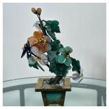 Chinoiserie Glass & Stone Sculpture #1 | Vintage chinoiserie jade, amber, and quartz or other stone 