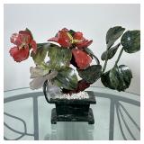 Chinoiserie Glass & Stone Sculpture #2 | Vintage chinoiserie jade, carnelian, and quarts or other st