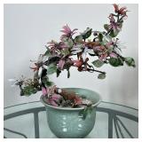 Chinoiserie Glass & Stone Sculpture #3 | Vintage chinoiserie jade and quartz or other stone decorati