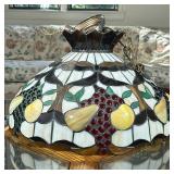 Tiffany Style Fruit-Patterned Light Fixture | Tiffany style stained glass/slag glass hanging light f